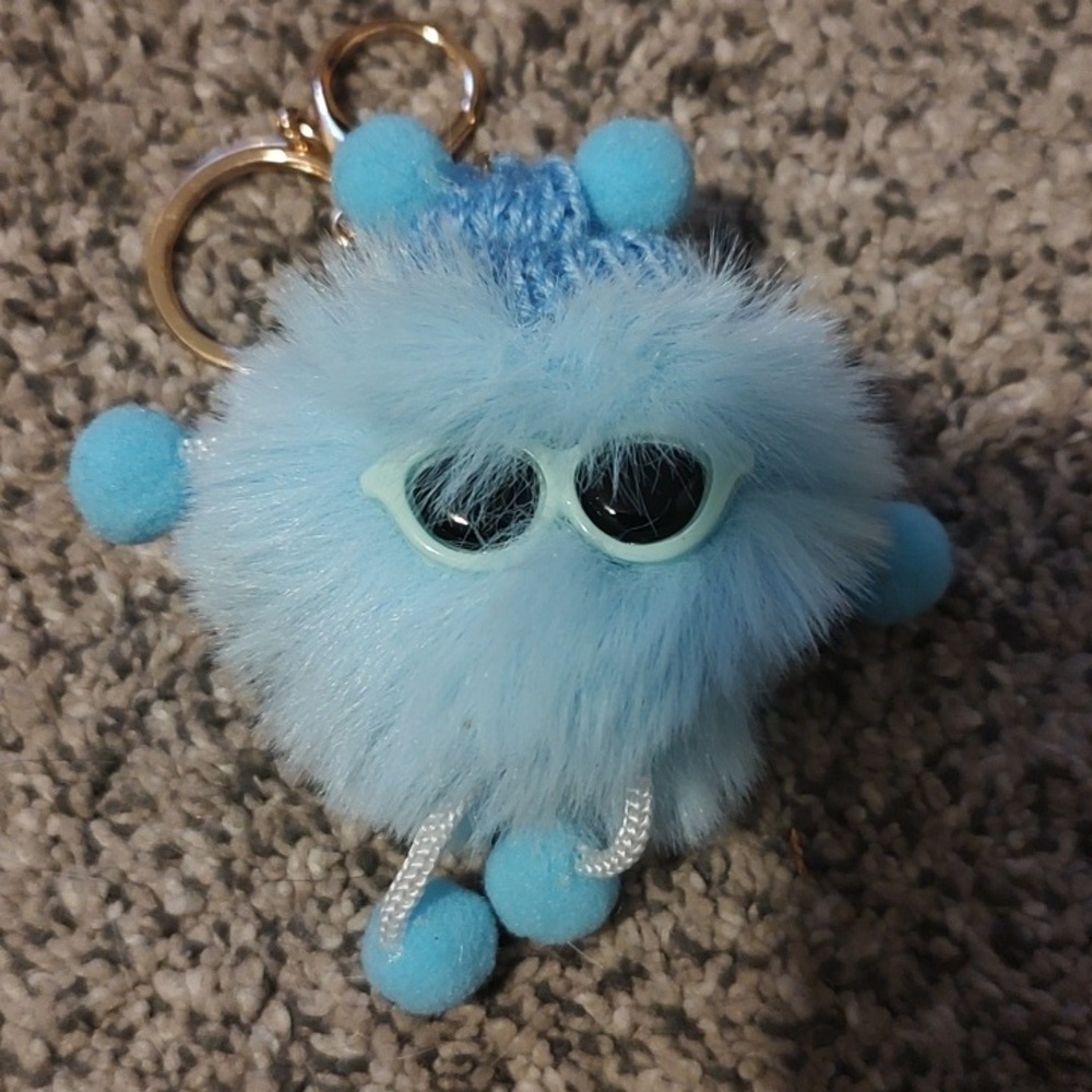 5 For $20 Cute Fluffy Keychain with Gold Accents